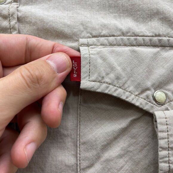 LEVI'S PEARL SNAP WESTERN STYLE BUTTON UP RANCHER SHIRT MEN'S XL CASUAL - Picture 3 of 6